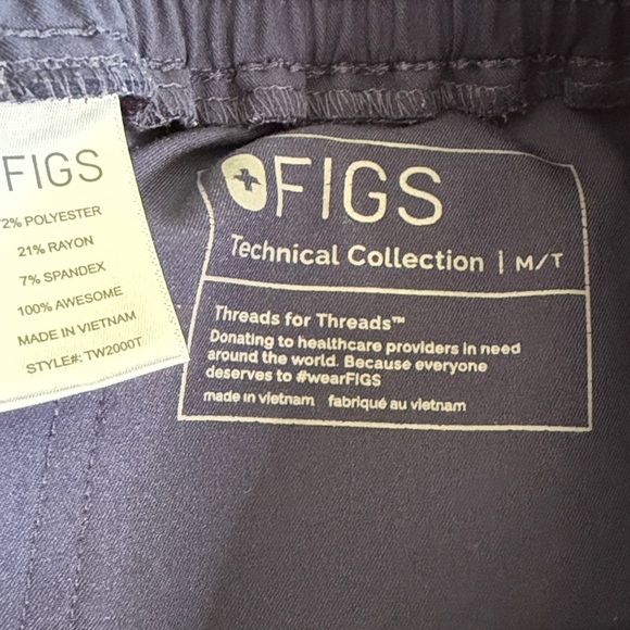 Figs Yola skinny cargo pants navy blue medium tall EUC - Picture 5 of 5